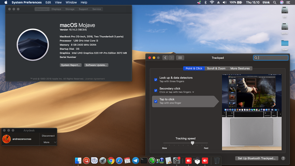 Success Hackintosh macOS Mojave 10.14.2 Build 18C54 at HP ProBook 430 G5